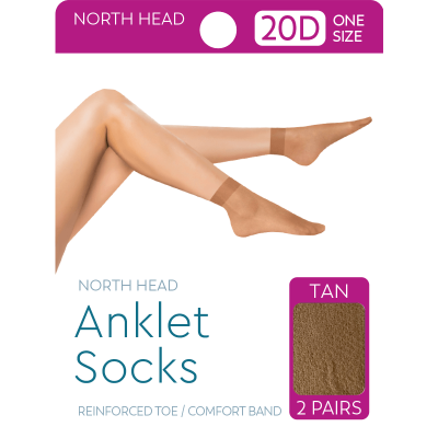 North Head Tan 20 Denier Anklet Socks 2ea