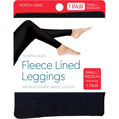 North Head Black Fleece Lined Leggings Small/Medium 1ea – GoPotatoes