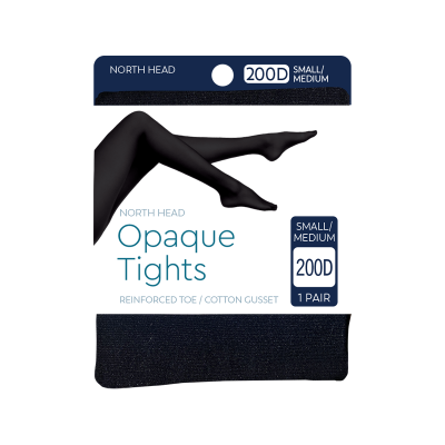 North Head Black 200 Denier Opaque Tights Small/Medium 1ea
