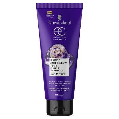 Schwarzkopf Extra Care Blonde Anti-Yellow Purple Shampoo 250ml