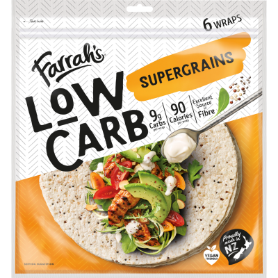 Farrah's Low Carb Supergrains Wraps 6pk