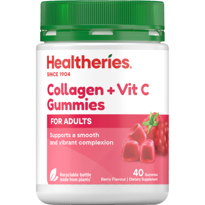 Healtheries For Adults Berry Flavour Collagen + Vit-C Gummies 40pk