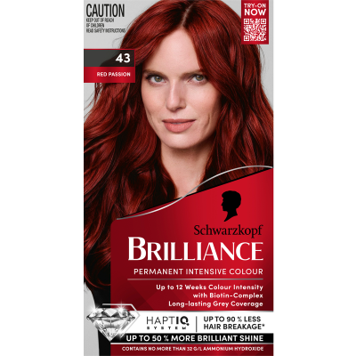 Schwarzkopf Brilliance 43 Red Passion Permanent Hair Colour 143ml