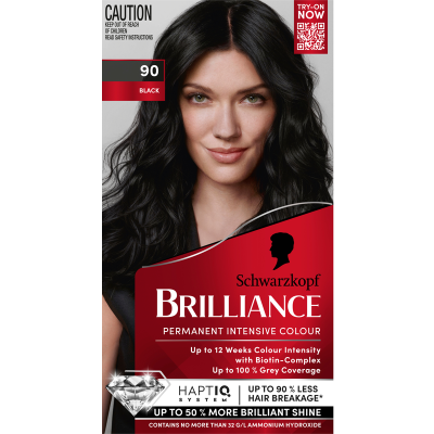 Schwarzkopf Brilliance 90 Black Permanent Hair Colour 143ml