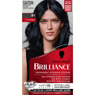Schwarzkopf Brilliance 91 Blue Black Permanent Hair Colour 143ml