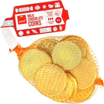 Pams Milk Chocolate Coins 80g