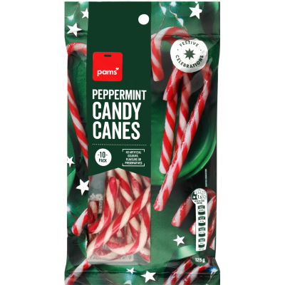 Pams Peppermint Candy Canes 10pk