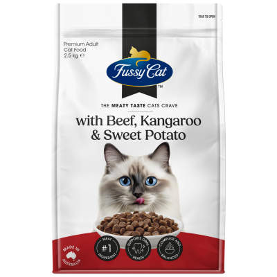 Fussy Cat Grainfree Beef Kangaroo & Sweet Potato Premium Adult Cat Food 2.5kg