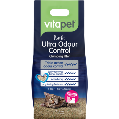 VitaPet Purrfit Ultra Odour Control Clumping Cat Litter 7pk