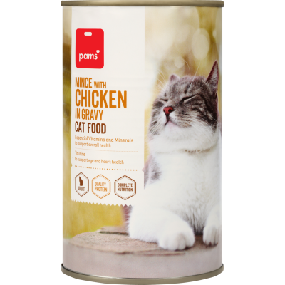 Pams Mince With Chicken In Gravy Cat Food 700g