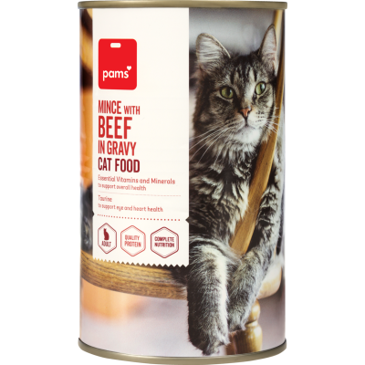 Pams Mince With Beef In Gravy Cat Food 700g