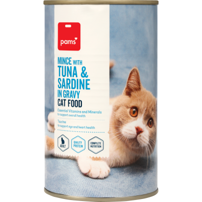 Pams Mince With Tuna & Sardine In Gravy Cat Food 700g