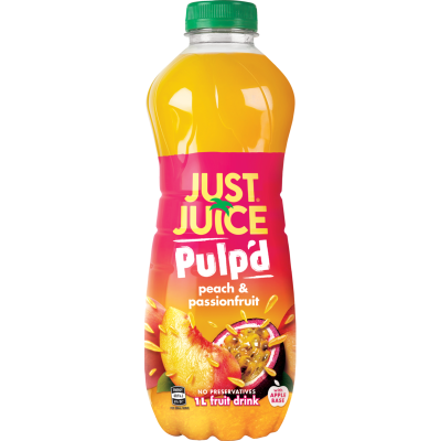 Just Juice Pulp'd Peach & Passionfruit Fruit Drink 1l