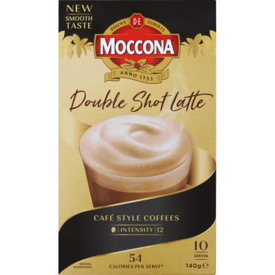 Moccona Café Classics Double Shot Latte Coffee Sachets 10pk
