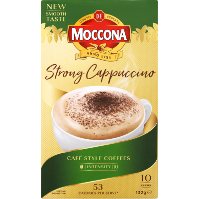 Moccona Strong Cappuccino Coffee Sachets 10pk