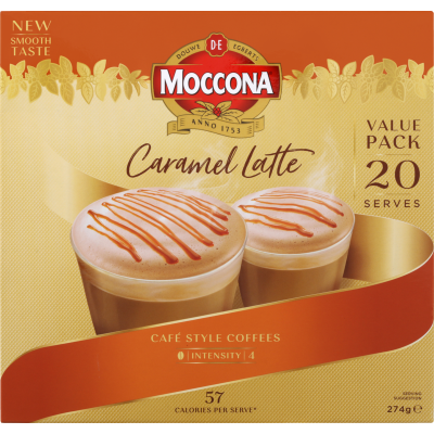 Moccona Caramel Latte Coffee Sachets 20pk