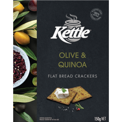 Kettle Chip Company Olive & Quinoa Flat Bread Crackers 150g