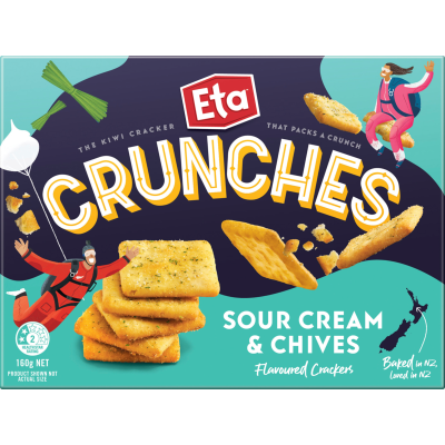 Eta Crunches Sour Cream & Chives Flavoured Crackers 160g