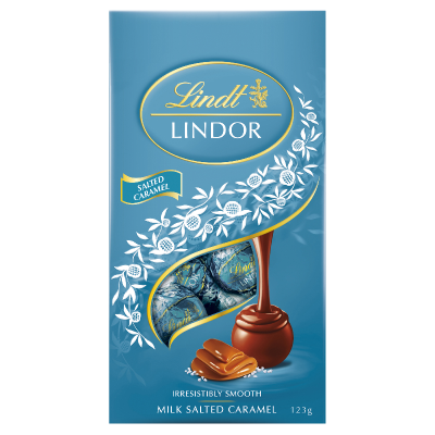 Lindt Lindor Salted Caramel Milk Chocolates 123g