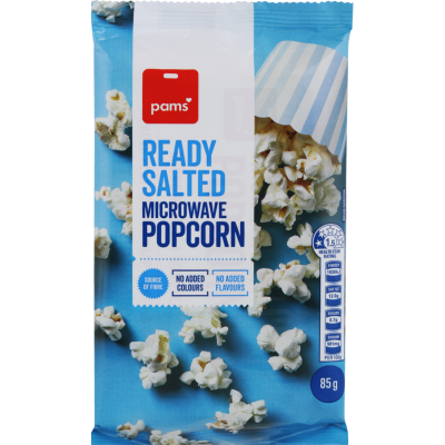 Pams Ready Salted Microwave Popcorn 85g
