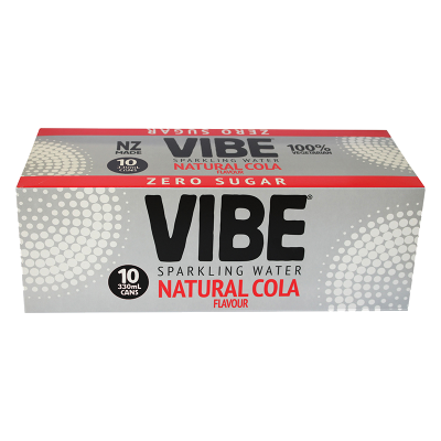 Vibe Natural Cola Flavour Sparkling Water Cans 10 x 330ml