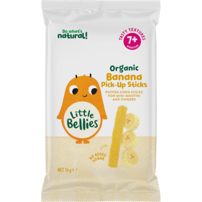 Little Bellies Organic Banana Pick-Up Sticks 7+ Months 16g