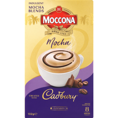 Moccona Cadbury Mocha Coffee Sachets 8 x 16.5g