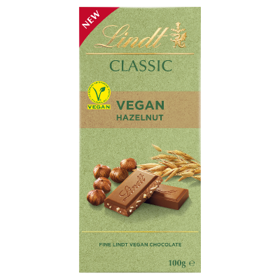 Lindt Classic Vegan Hazelnut Chocolate Block 100g