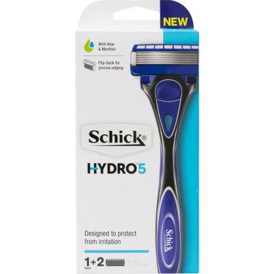 Schick Hydro 5 Razor +2 Cartridges 1pk
