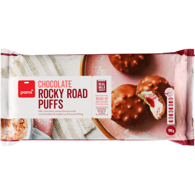Pams Chocolate Rocky Road Puffs 190g