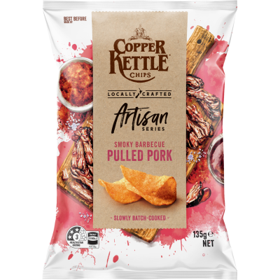 Copper Kettle Artisan Series Smoky Barbecue Pulled Pork Potato Chips 135g