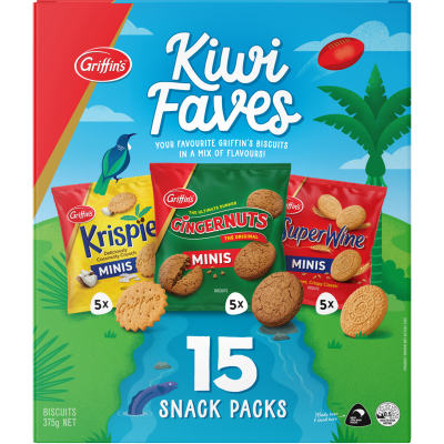 Griffin's Kiwi Faves Biscuits Snack Packs 15 x 25g