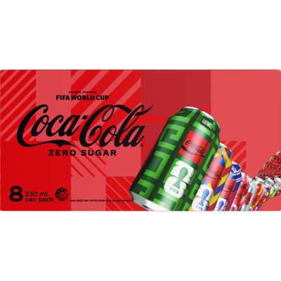 Coca-Cola Zero Sugar Soft Drinks Cans 8 x 330ml