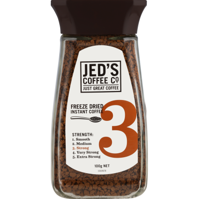 Jed's Coffee Co. 3 Strong Instant Coffee Jar 100g