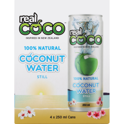 realCOCO Natural Still Coconut Water 4 x 250ml