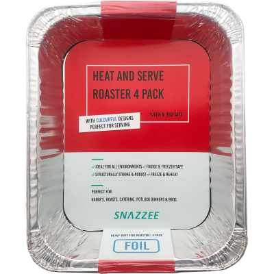 Snazzee Heat & Serve Foil Roaster 4pk
