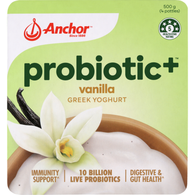 Anchor Probiotic+ Vanilla Greek Yoghurt 4 x 125g