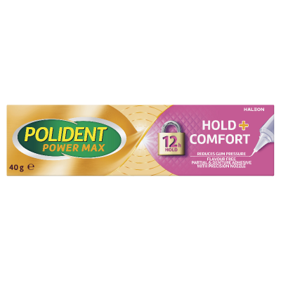Polident Hold + Comfort Flavour Free Partial & Denture Adhesive 40g