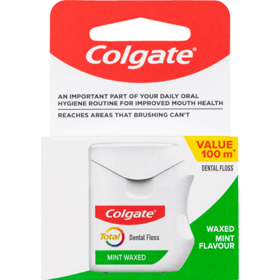 Colgate Total Mint Waxed Dental Floss Value Pack 100m