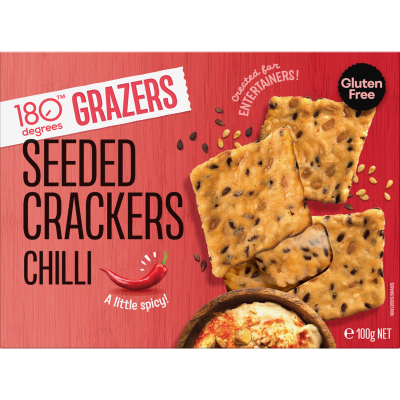 180 Degrees Grazers Chilli Seeded Crackers 100g