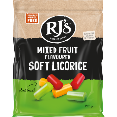 RJ's Mixed Fruit Flavoured Soft Licorice 280g