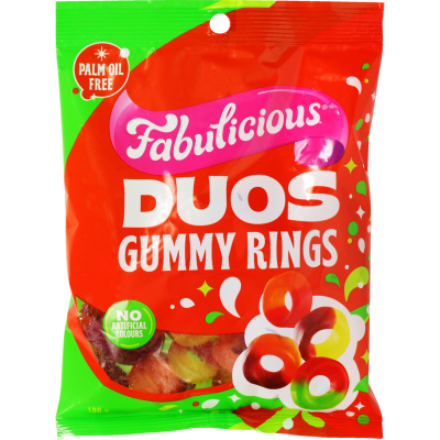 Fabulicious Gummy Rings Duos 180g