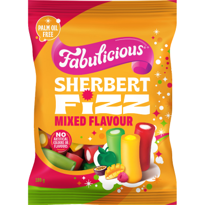 RJ's Fabulicious Mixed Flavour Sherbert Fizz 180g