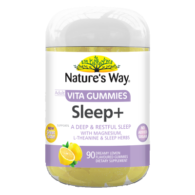 Natures Way Sleep+ Dreamy Lemon Flavoured Adult Vita Gummies 90pk