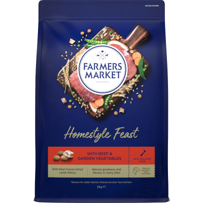 Farmers Market Homestyle Feast With Beef & Garden Vegetables Adult Dry Dog Food 2000g