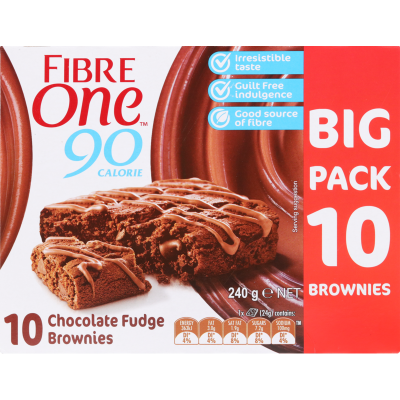 Fibre One Chocolate Fudge Brownies 10 x 24g