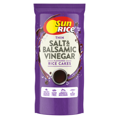 SunRice Thin Salt & Balsamic Vinegar Flavoured Rice Cakes 160g
