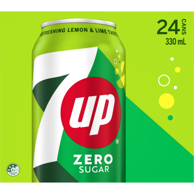 7UP Zero Sugar Soft Drink Cans 24 x 330ml