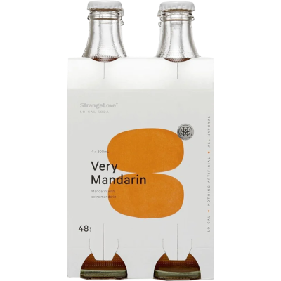 StrangeLove Very Mandarin Lo Cal Soda Bottles 4 x 300ml