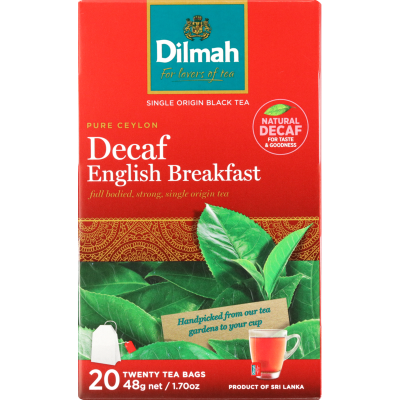 Dilmah Decaf English Breakfast Tagged 20 Teabags 20 x 2.4g